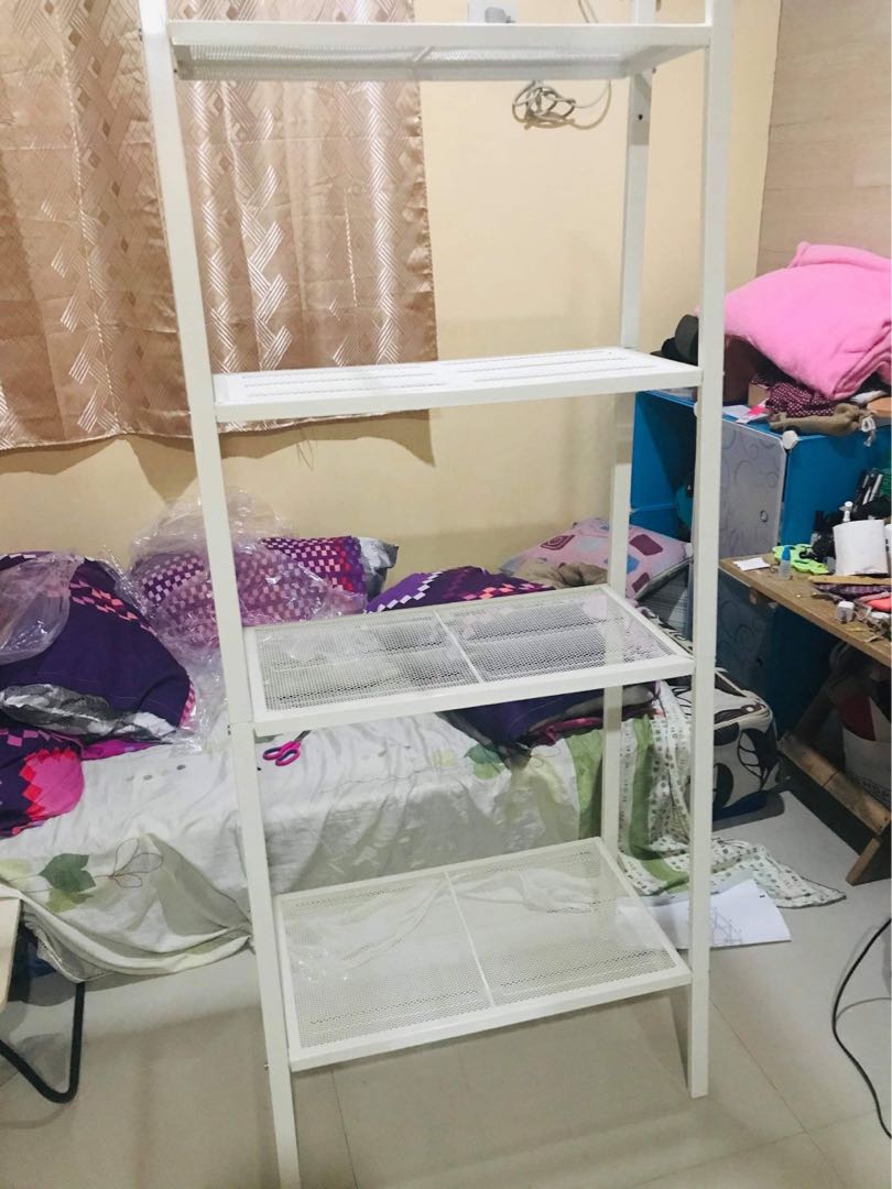 RUSH IKEA white metal shelf, Furniture & Home Living, Furniture