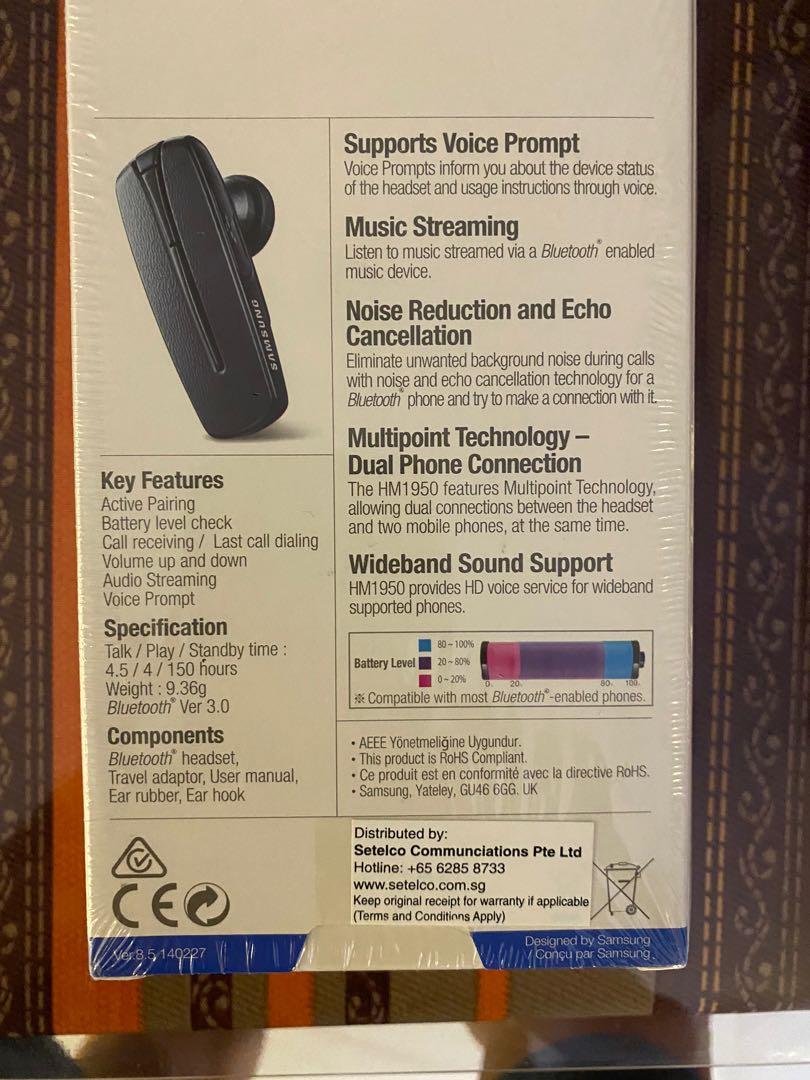 Samsung Mono Headset HM1950 Mobile Phones Gadgets Mobile
