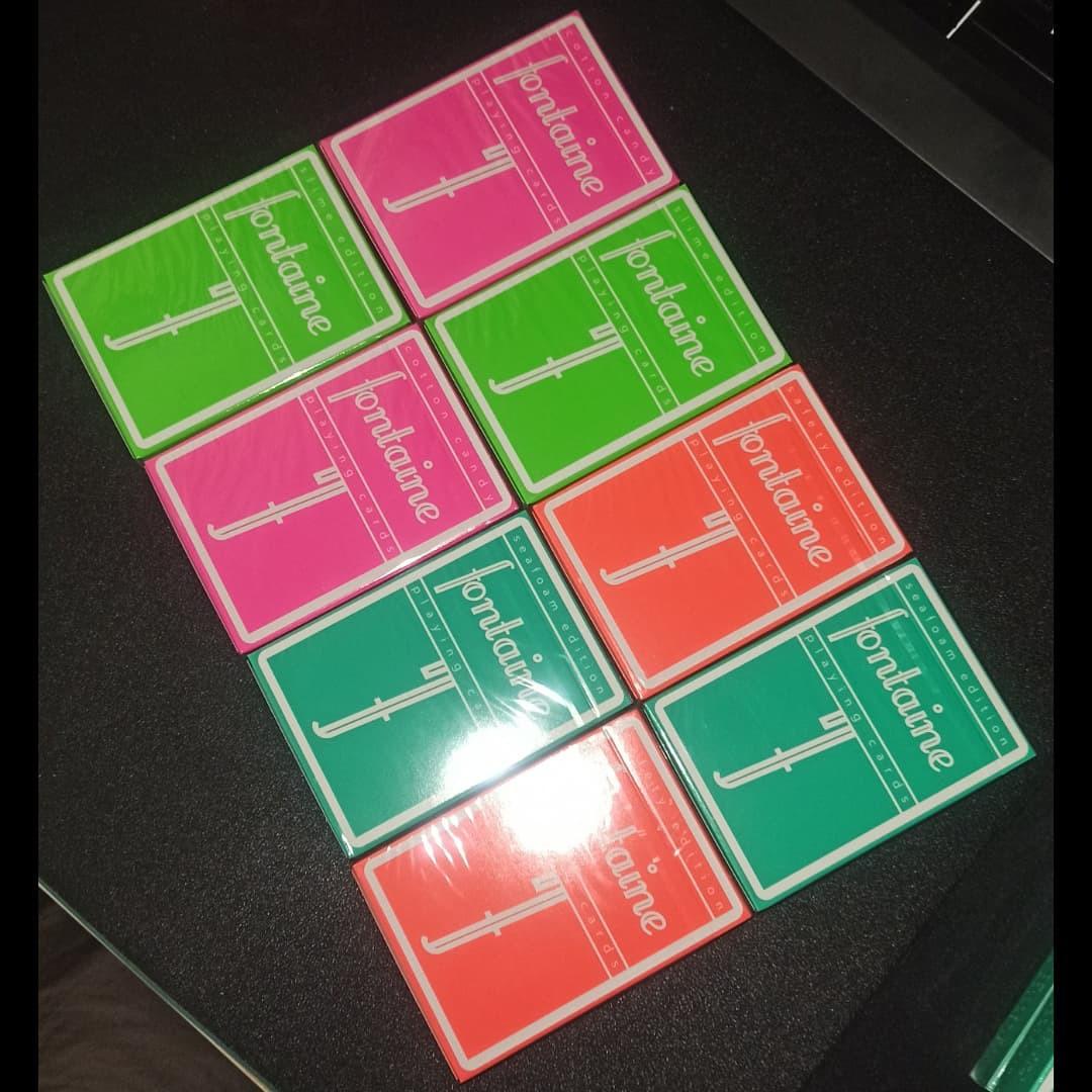 Slime, Cotton Candy, Seafoam, Safety, Neon Fontaines Playing card