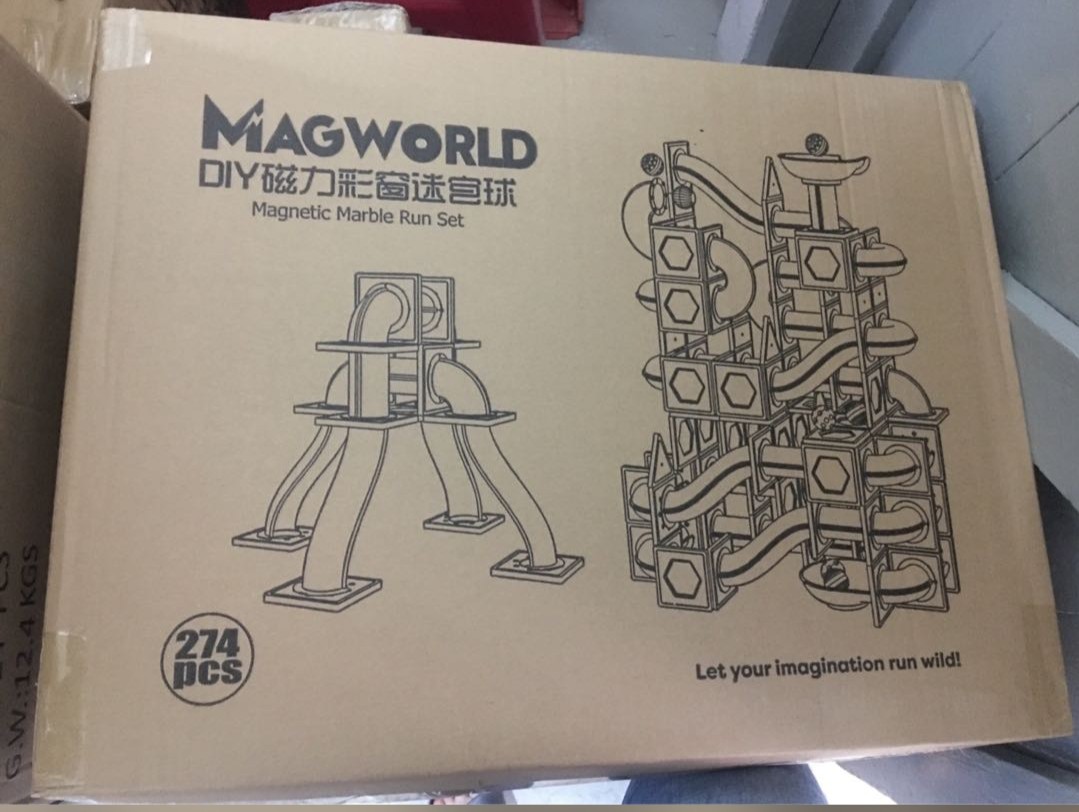 STEAM MAGWORLD Magnetic tiles with ball run track 274pcs