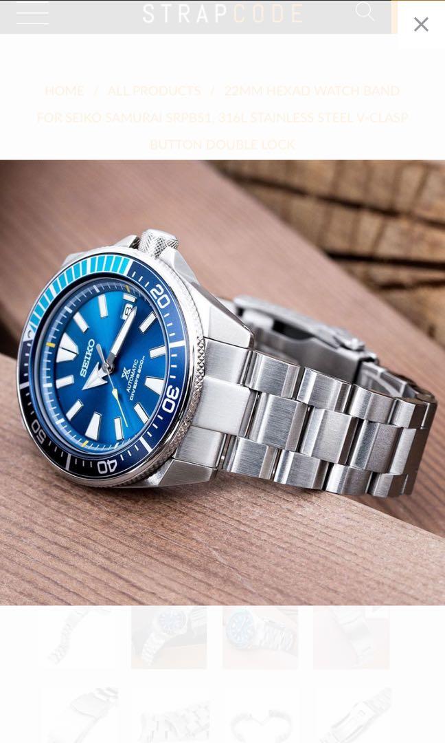 Strapcode Hexad Bracelet for Seiko Samurai, Luxury, Watches on Carousell