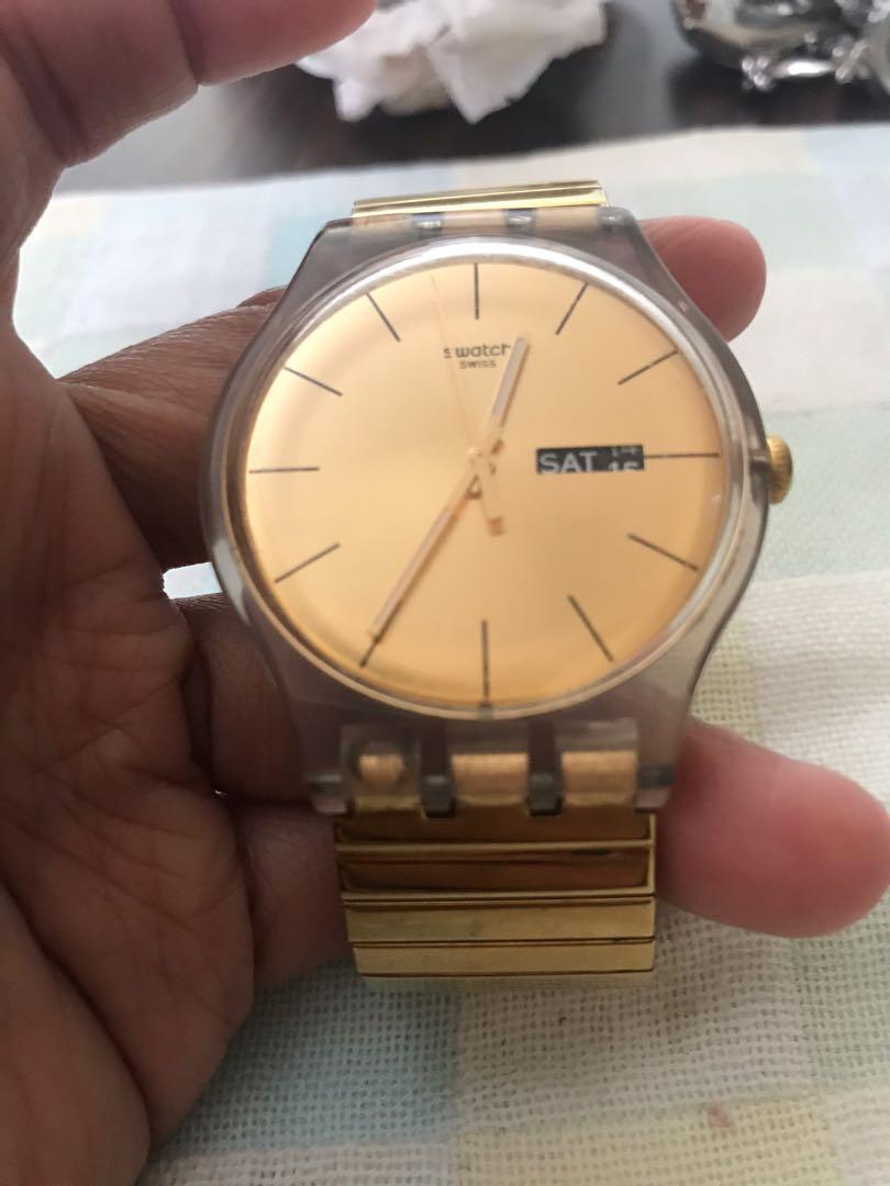 Swatch gold stretch hot sale band