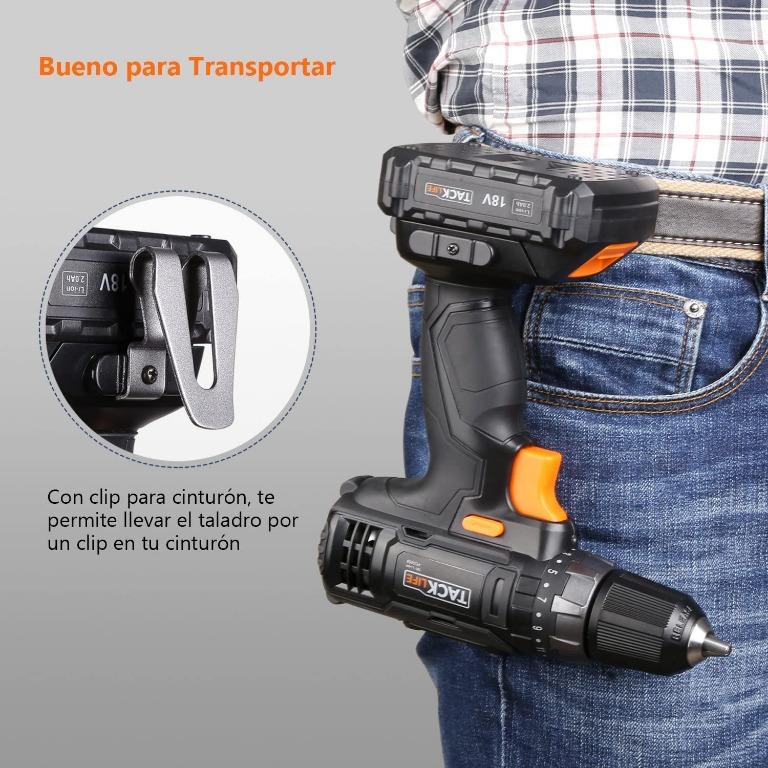 Tacklife PCD05B Cordless 18 V Drill With 2 Lithium Batteries 2.0Ah 2 nSpeeds 19