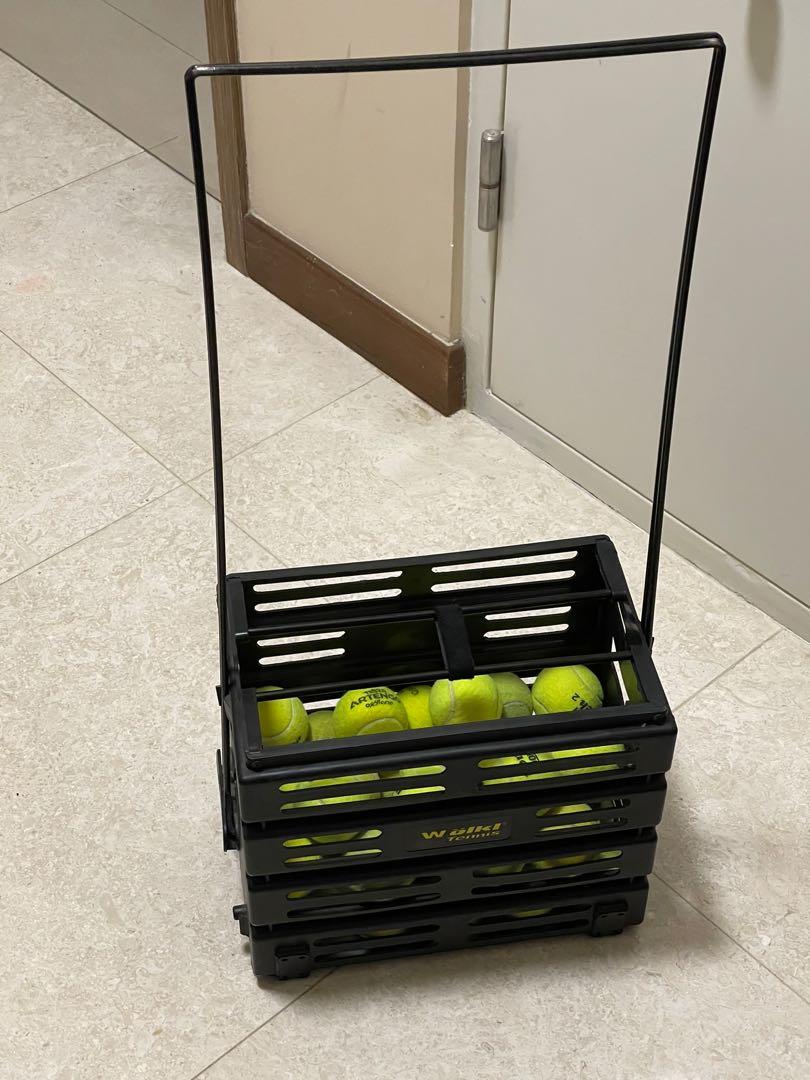 Tennis ball hopper (with 40 used balls), Sports Equipment, Sports