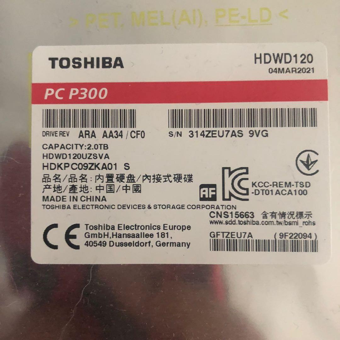 Toshiba HDWD120 2TB, Computers & Tech, Parts & Accessories, Hard Disks ...