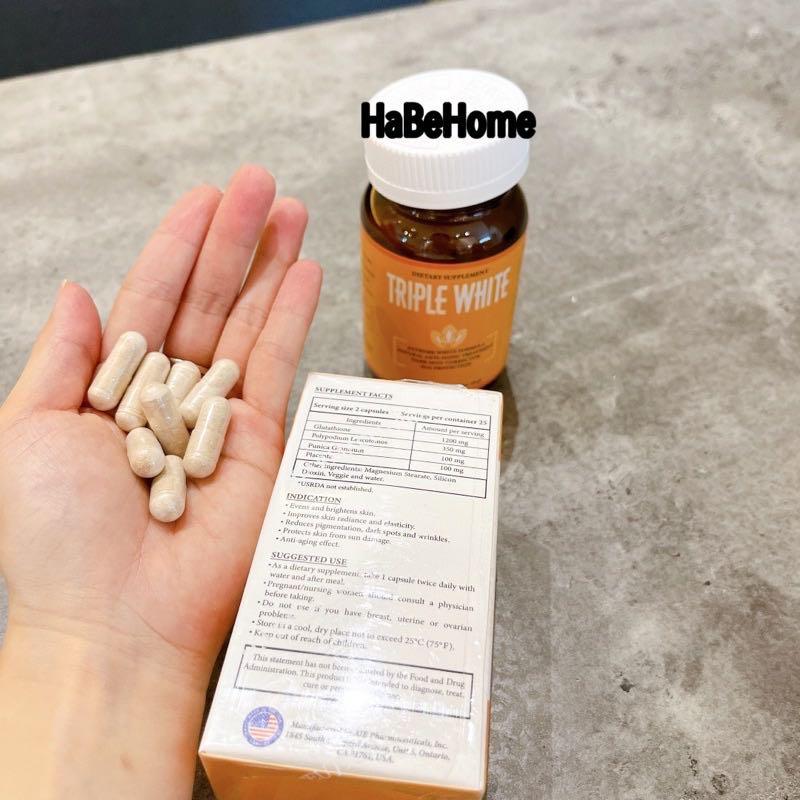 Triple White Dietary Supplement 50Capsules Glutathione Whitening