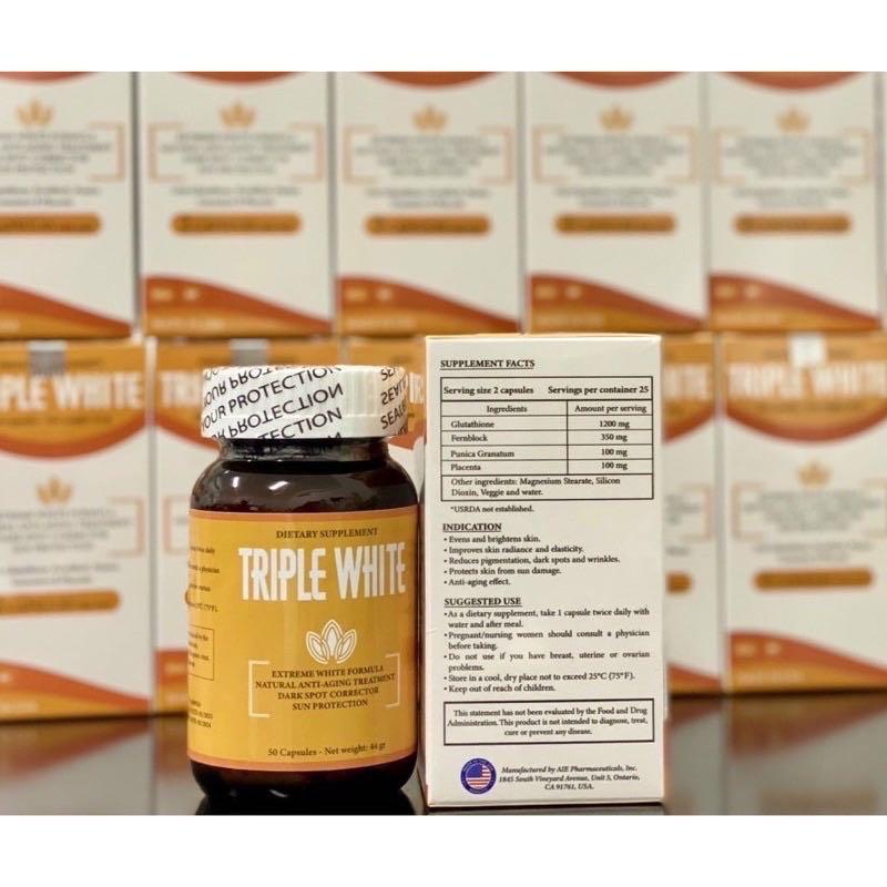 Triple White Dietary Supplement 50Capsules Glutathione Whitening