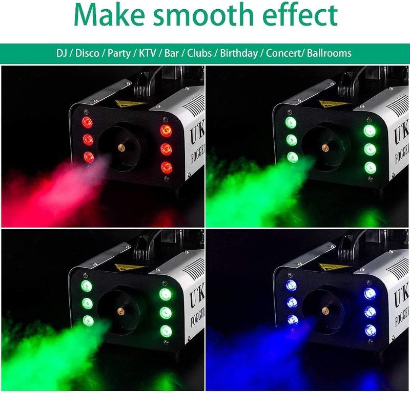 Smoke Machine 1200W Fog Machine Remote Control LED RGBW Stage Effect Light for Christmas Halloween Wedding Party Disco DJ
