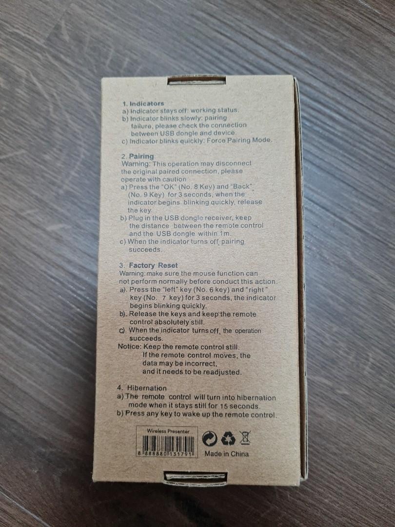 Wireless Presenter (Category: Computer Parts) located in Singapore. Submitted by merchant.jo (Listing ID 1107095322, Image 3). Description: brand new. Good to use for presentation wirelessly..