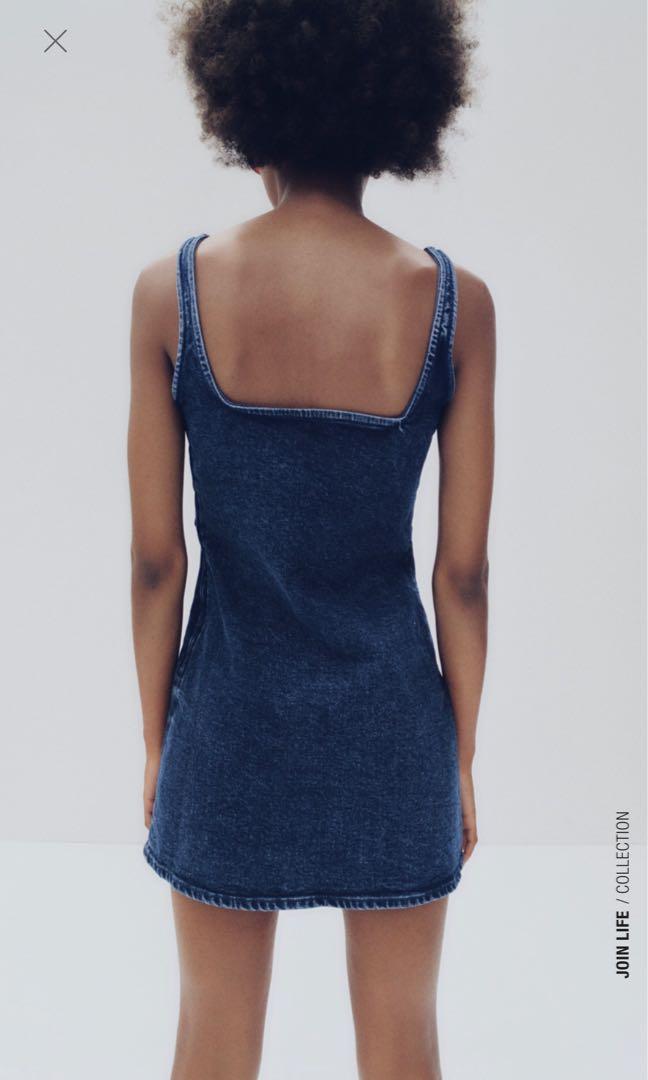 Zara denim cut out dress clearance