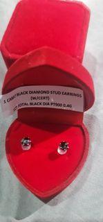 1ct black diamond stud earings (unisex)