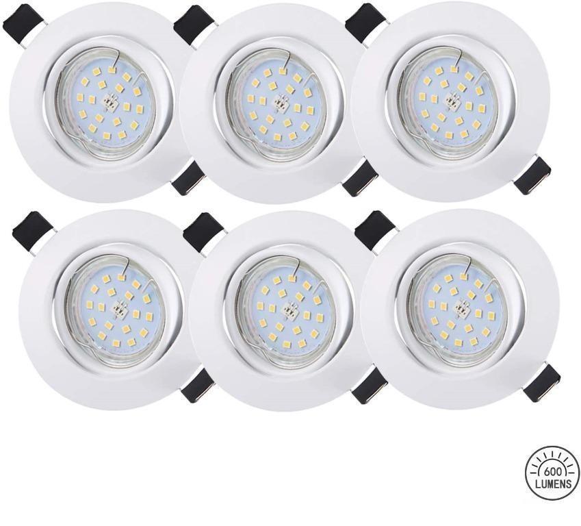 LED Recessed Ceiling Lights Spotlights 5W Downlights Equivalent 60W Natural White 4500K 600LM 6 Pack
