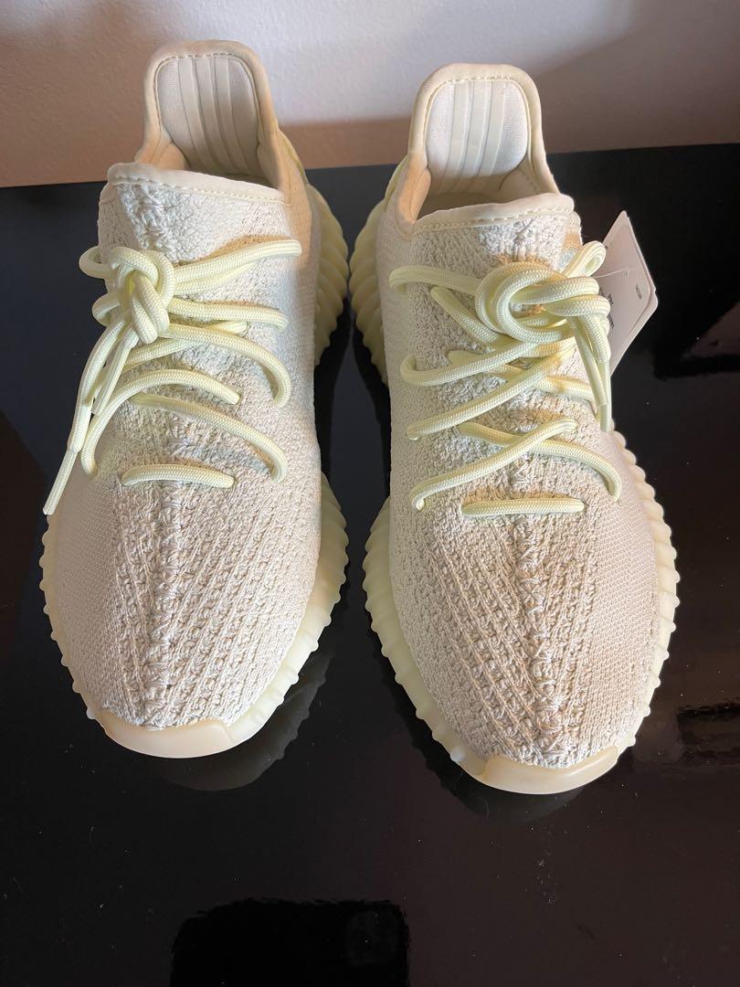 Yeezy 350 v2 butter on feet top