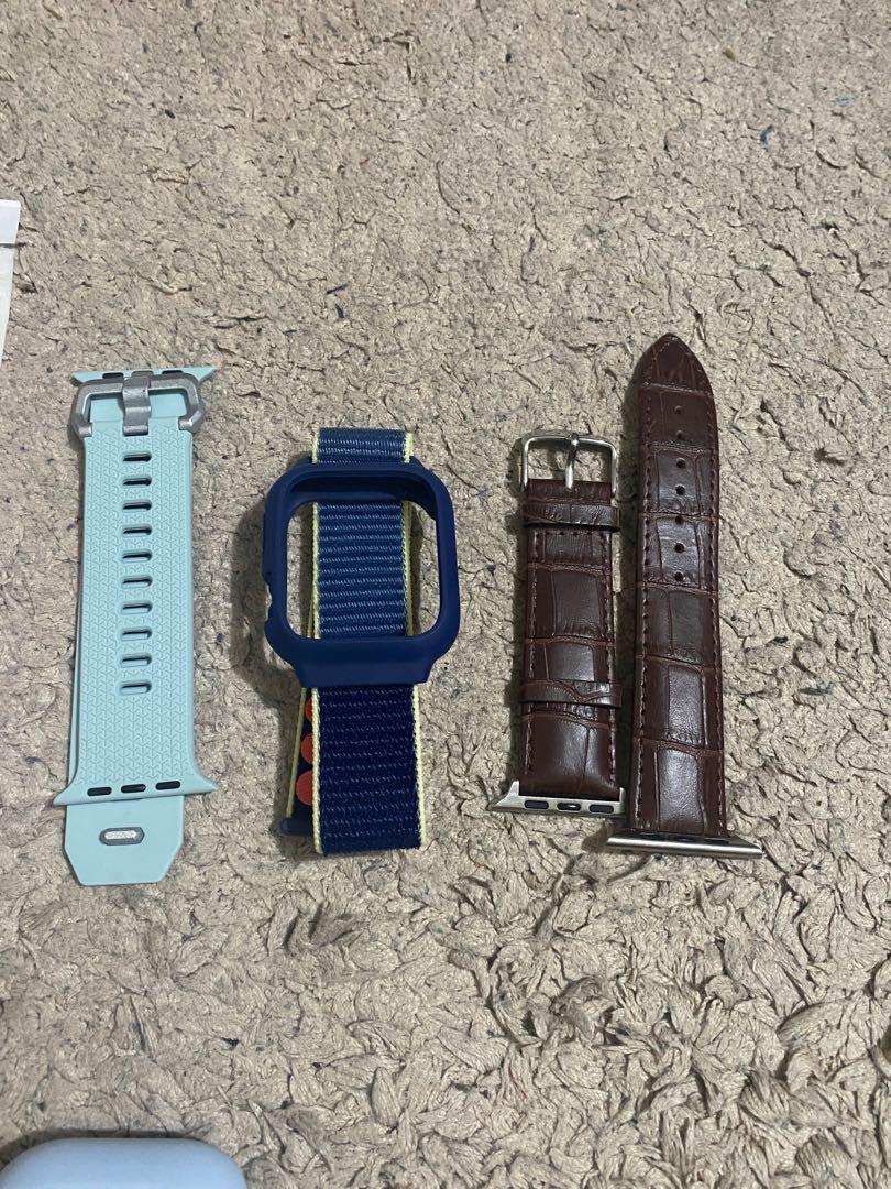 Apple watch straps and airpods cases (Category: Cases & Sleeves) located in Manila. Submitted by bajec (Listing ID 1107242945, Image 3). Description: Selling all this for only 1200 pesos. For the apple watch straps for series 6 44mm they are all brand new and never been use. For AirPods cases used but not abused. Rfs. Not using anymore and I have many cases and straps also. .