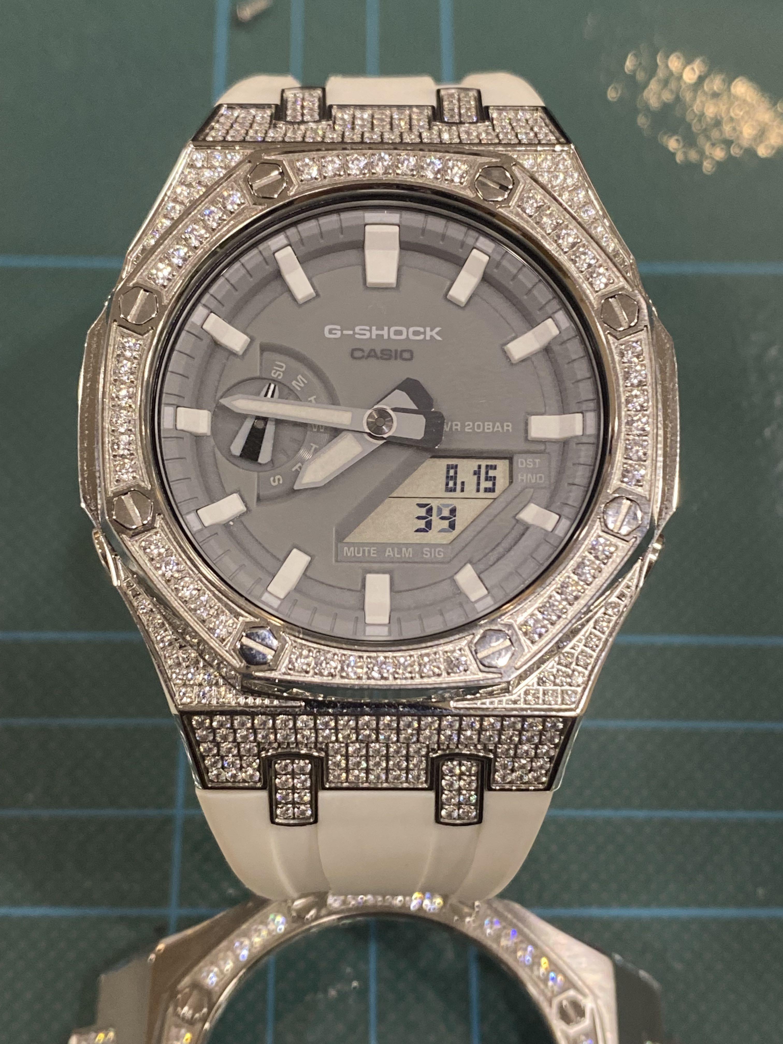 Casio Watch GA2110 GA-2110 ga 2110 ga2100 grey watch with diamond