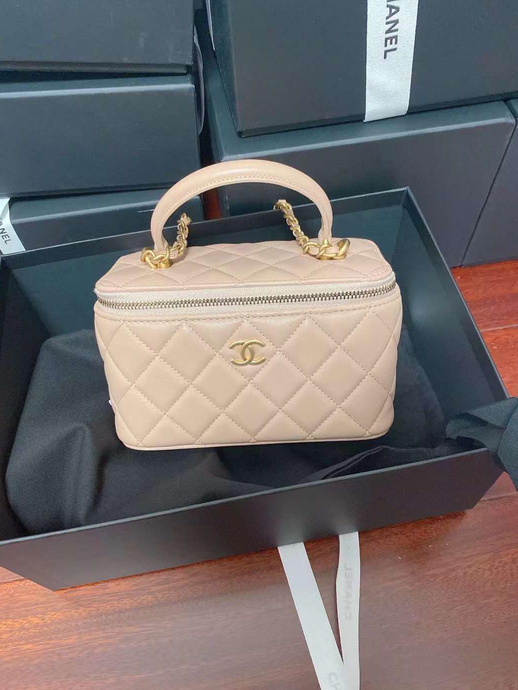 Chanel vanity bag in nude color Carousell