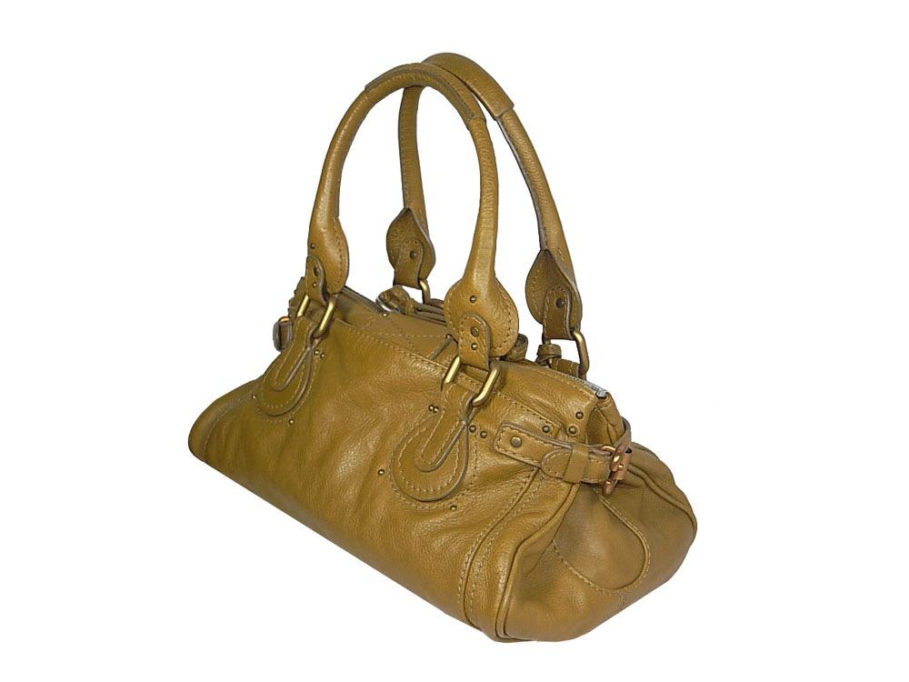 Chloe Mustard Green Calf Classic Paddington Shoulder Tote Bag SKU 19180 5