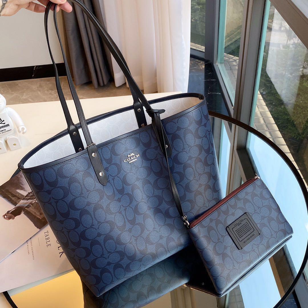Coach reversible on sale tote blue