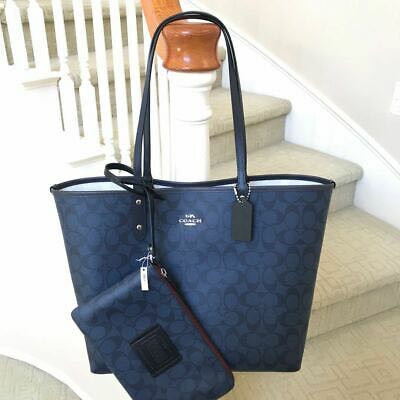 Coach reversible hot sale tote blue