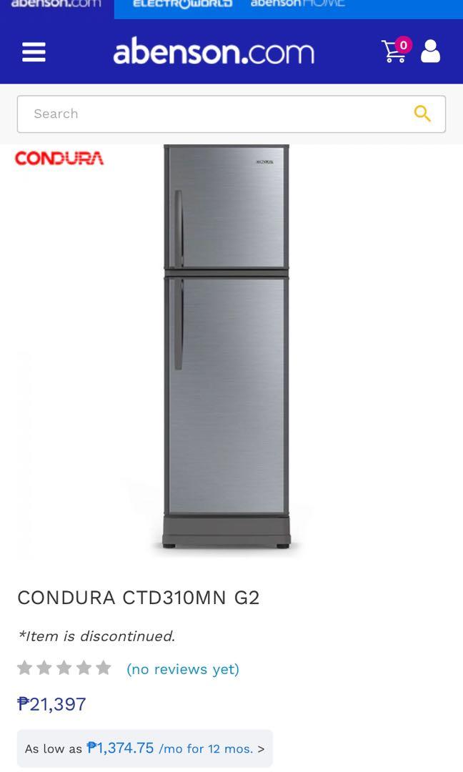 A Condura Two door ctd310mn TV Home Appliances Kitchen