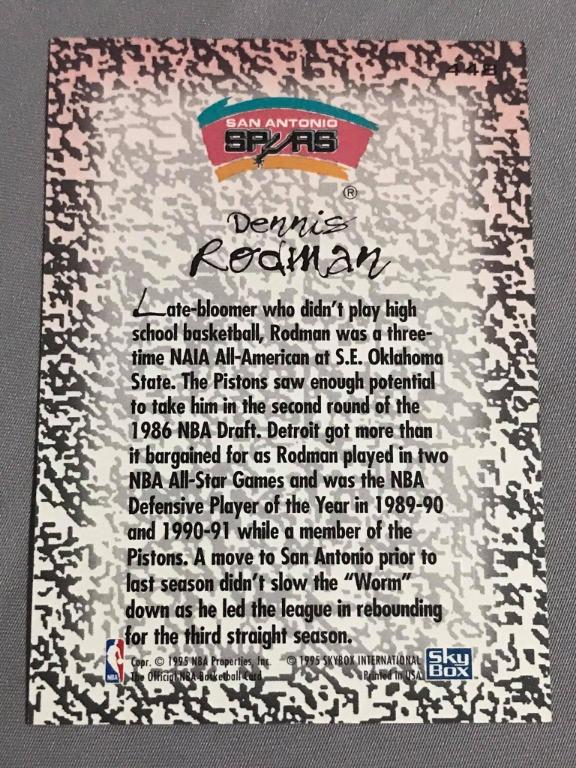 DENNIS RODMAN NBA Hoops GOLD MINE (Category: Raw Singles) located in Las Pinas. Submitted by aaacollection (Listing ID 1107263315, Image 2). Description: DENNIS RODMAN 1995 NBA Hoops GOLD MINE Card #448 .