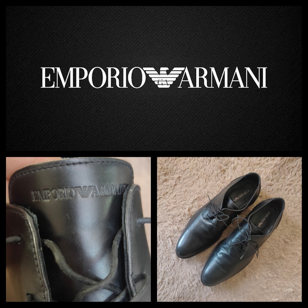 EA EMPORIO ARMANI Leather Dress SHOES, Men's Fashion, Footwear, Dress