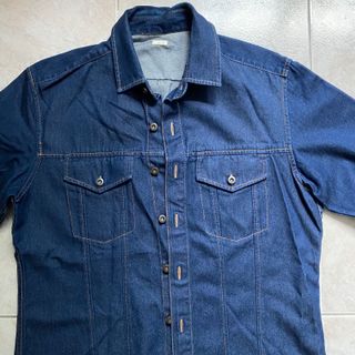 GU 牛仔恤衫 深藍 牛仔襯衫 ( 日系 原宿 ）64208317903361110