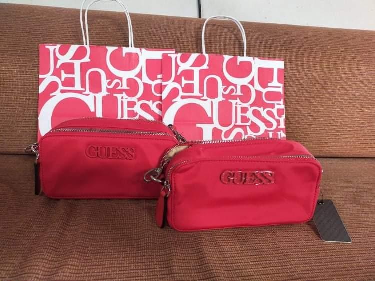 Buy GUESS PU Zipper Closure Womens Casual Sling Bag (Red,Frsz) at