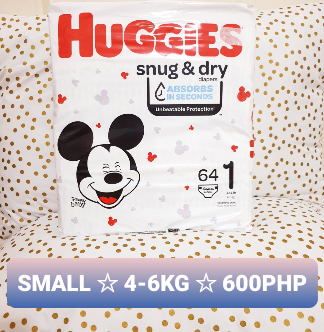 huggies snug & dry size 1 mickey mouse, Babies & Kids, Bathing