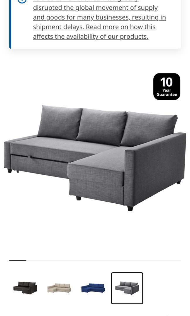 IKEA Friheten LShaped Sofa Bed, Furniture & Home Living, Furniture