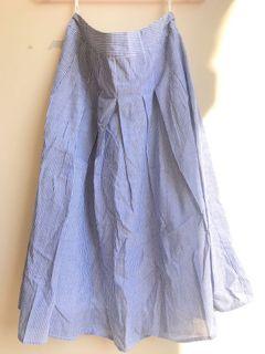 Kitschen Blue Striped Pleated Skirt