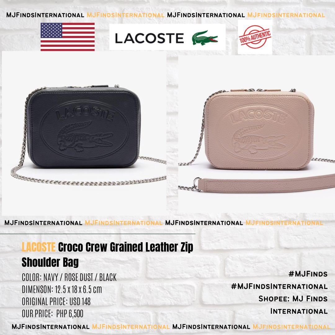 Lacoste croco crew grained leather zip sales