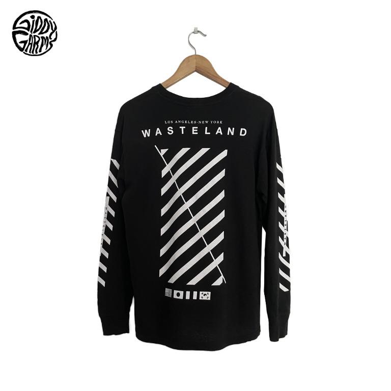 black and white long sleeve graphic tee