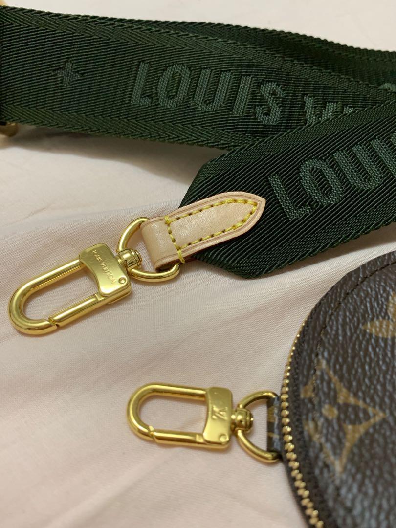 Louis Vuitton Khaki Green Black Guitar Strap Bandouliere Crossbody 10LVJ0106