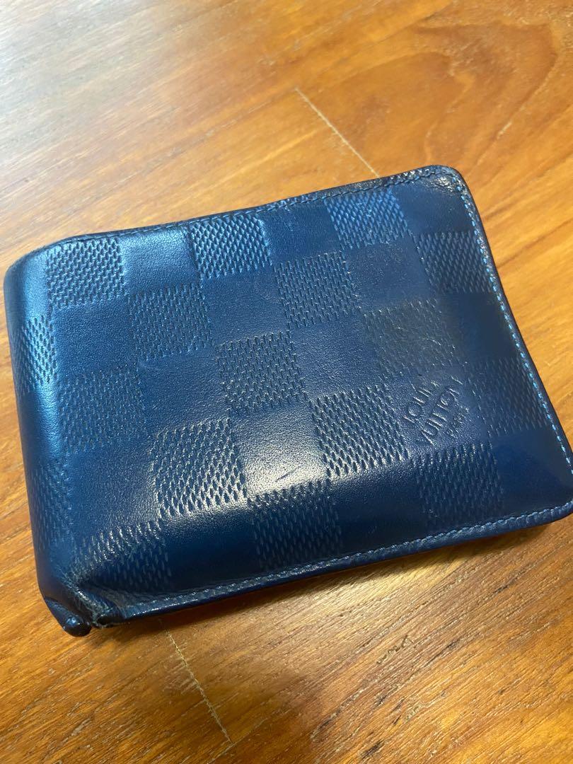 Louis Vuitton Men's Neon Blue Multiple Wallet Damier Infini N60082