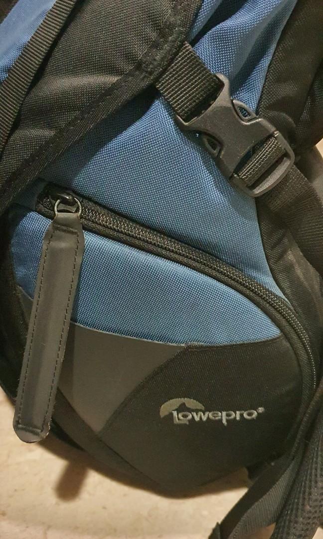 Lowepro camera backpack (Category: Camera Bags & Carriers) located in Singapore. Submitted by shaazhar79 (Listing ID 1107401600, Image 6). Description: Lowepro camera backpack. Great for wedding, adventure, hiking photography. A lot of compartments for accessories. Quick camera access on the side. We'll take care off no damages..