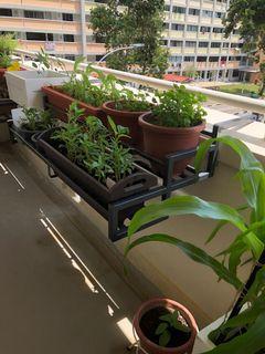 Modern Heavy Duty DOUBLE Flower Plant Rack balcony Display Shelf for HDB corridor