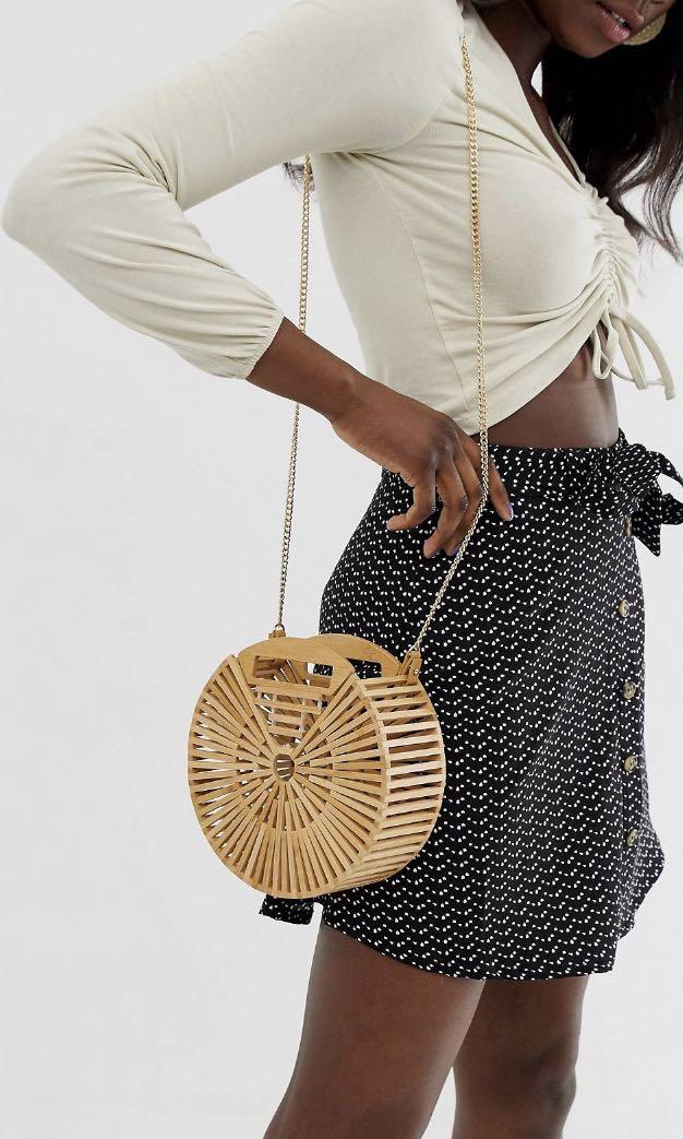 New look wooden best sale bag