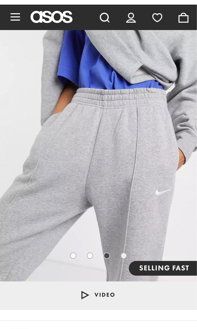 Nike mini swoosh oversized joggers grey online