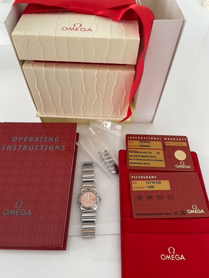 Omega Constellation Quartz 25mm Pink salmon copper brown mini dial