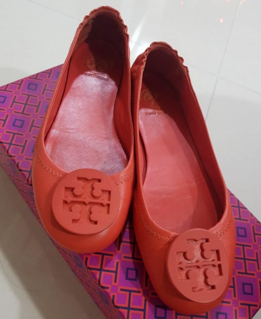 Orange Tory Burch Flats Size 6 Luxury Sneakers Footwear on Carousell