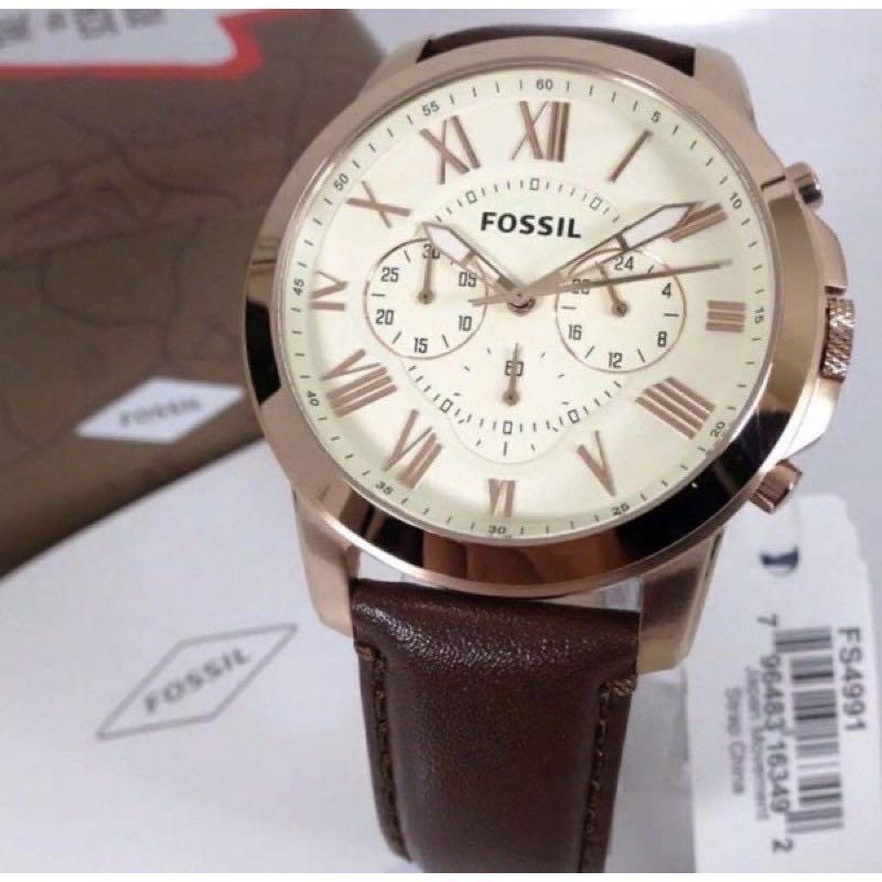 Original 100 Fossil Watch Men Grant FS4991 Fesyen Pria Jam
