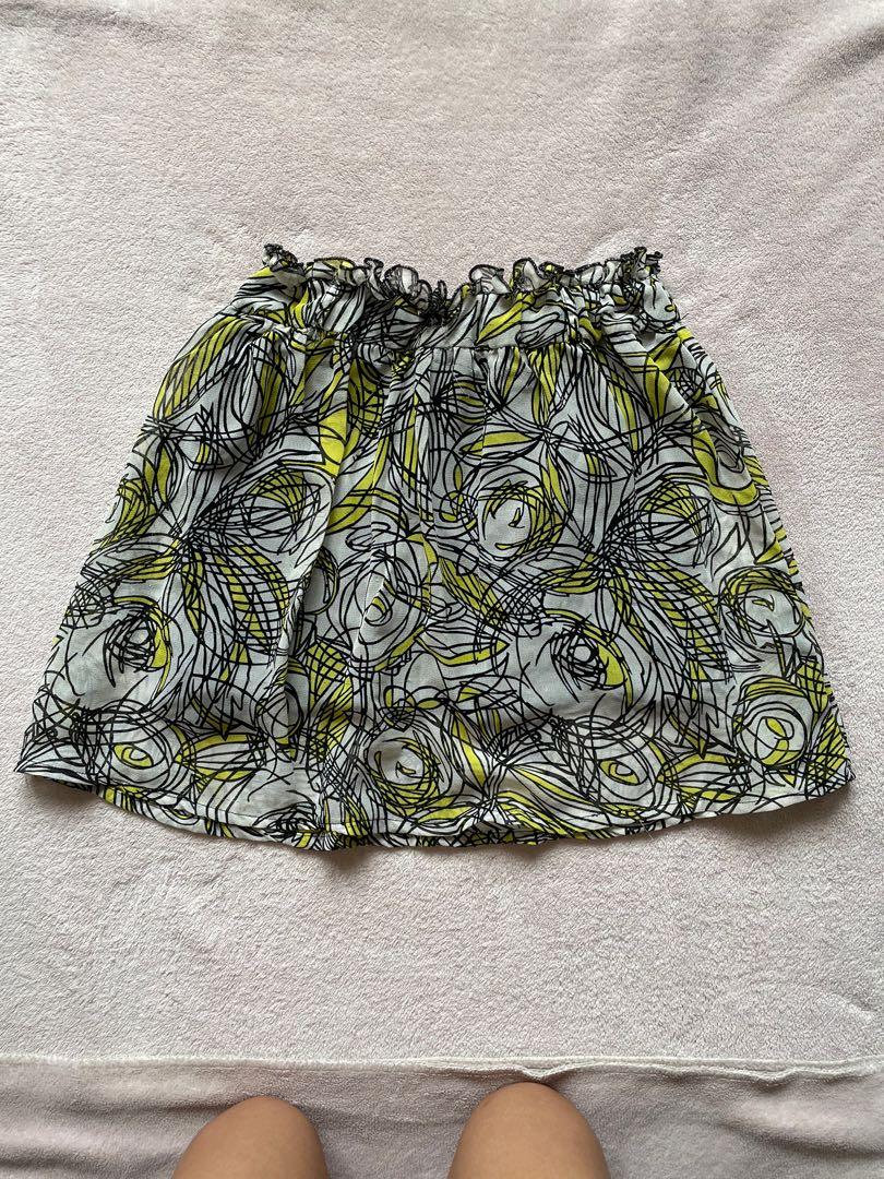 Printed mesh skirt (Category: Skirts) located in Makati City. Submitted by argin (Listing ID 1107308651, Image 1). Description: Mesh upper with black lining FLAWS: Has runs on the mesh RFS: Decluttering .