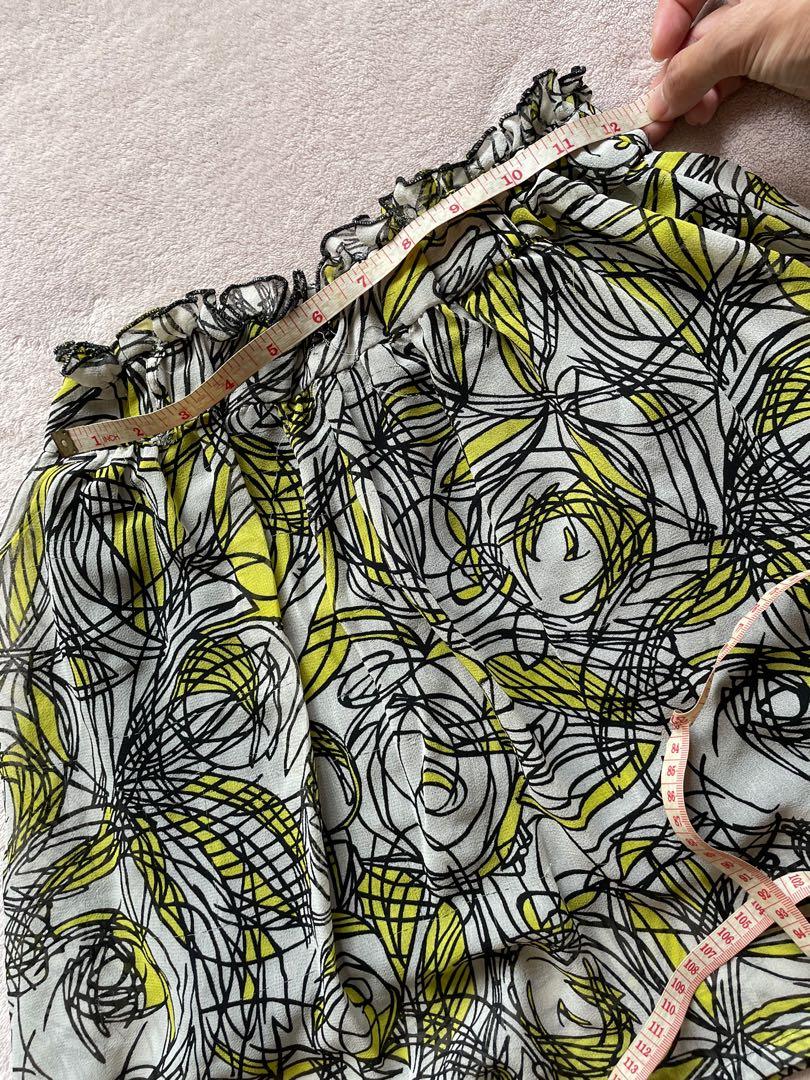 Printed mesh skirt (Category: Skirts) located in Makati City. Submitted by argin (Listing ID 1107308651, Image 3). Description: Mesh upper with black lining FLAWS: Has runs on the mesh RFS: Decluttering .