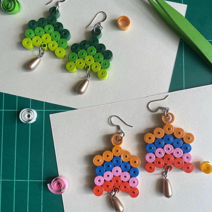 Quilling earrings new arrivals for kids