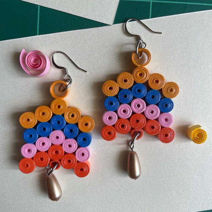 Quilling earrings new models on sale