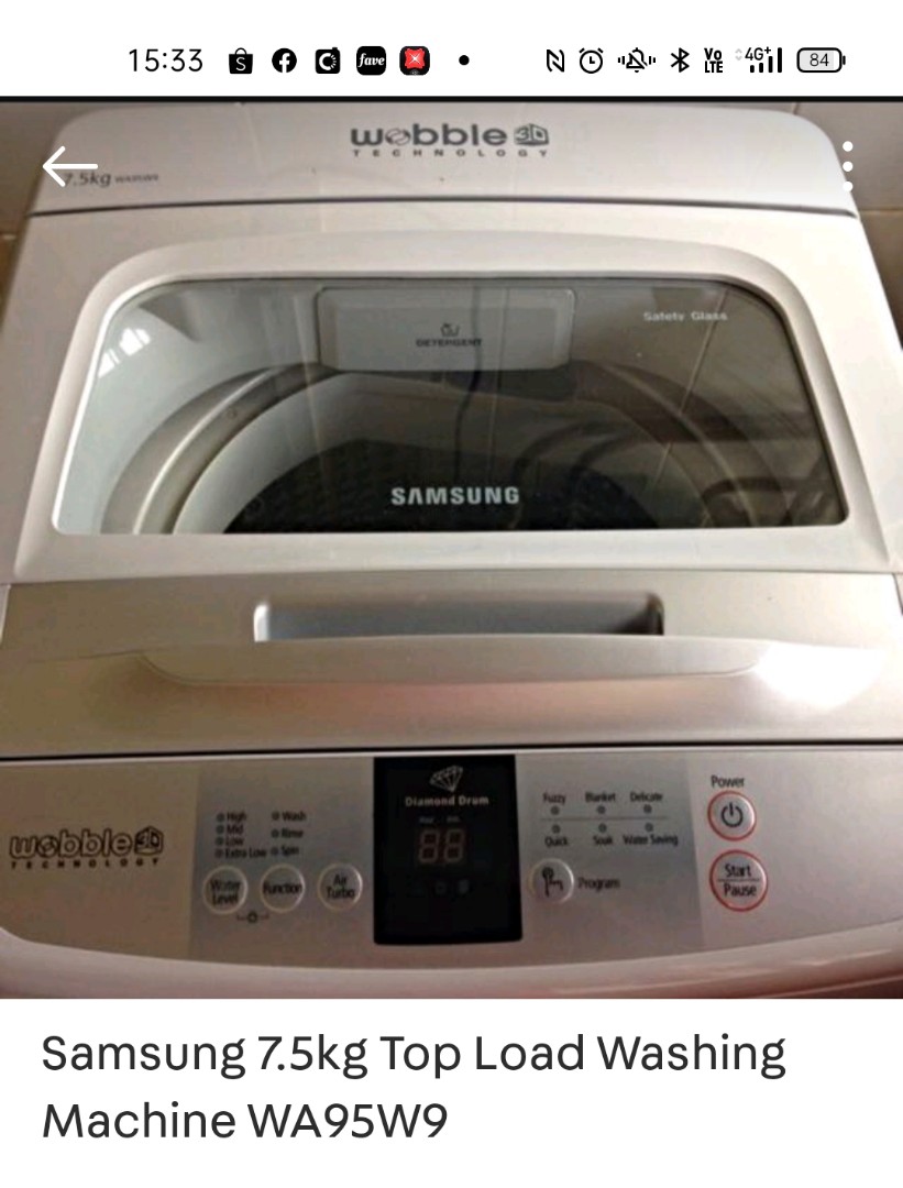 Samsung washing machine wobble tech, TV & Home Appliances, Washing