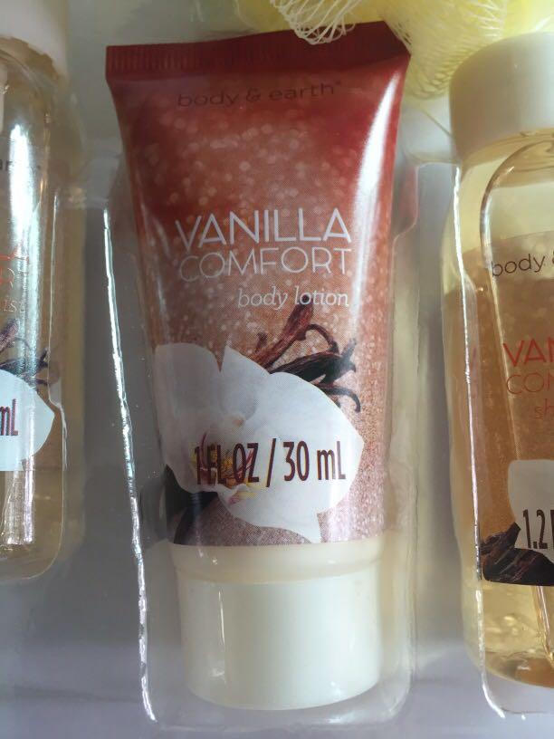 Shower Gel Set ( Body & Earth ) from US (Category: Bath) located in Pasay City. Submitted by redgiftshop (Listing ID 1107305241, Image 3). Description: Scratch & Sniff Vanilla Comfort 4 pieces Bath Set set includes: Body Lotion 30ml, Body Mist 35ml, Shower Gel 35 ml directly bought in US product code: S-16 .