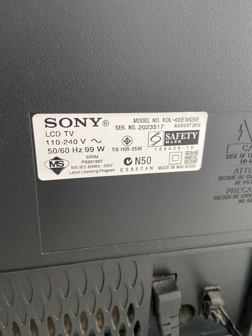 Sony 40” TV, TV & Home Appliances, TV & Entertainment, TV on Carousell