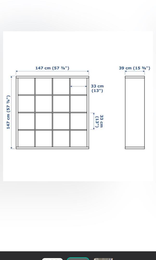 Used Ikea Kallax 4x4 Shelving, Furniture & Home Living, Furniture